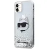 Karl Lagerfeld KLHCN61LNCHCS iPhone 11 ezüst/ezüst védőtök Glitter Choupette Head - 0. kép