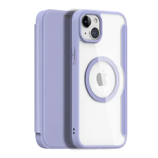 Dux Ducis Skin X Pro mágneses MagSafe fliptok iPhone 15 - Lila tok Dux Ducis Skin X Pro mágneses MagSafe fliptok iPhone 15 - Lila tok