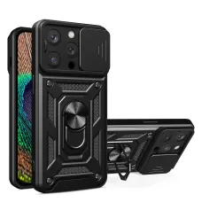 Hybrid Armor Camshield tok iPhone 14 Pro Max-hoz kamerafedéllel fekete