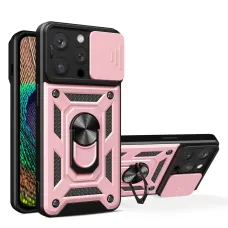 Hibrid Páncél Camshield tok iPhone 14 Pro tok kamerafedéllel rózsaszín