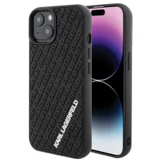 Karl Lagerfeld 3D Rubber Multi Logo tok iPhone 15 - fekete