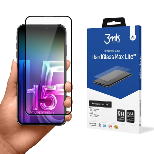Apple iPhone 15 Plus - 3mk HardGlass Max Lite™ üvegfólia Apple iPhone 15 Plus - 3mk HardGlass Max Lite™ üvegfólia