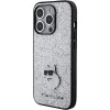 Karl Lagerfeld Glitter Choupette Logo Metal Pin tok iPhone 15 Pro - Ezüst - 0. kép