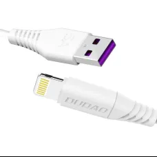 Dudao USB/Lightning adat és gyorstöltőkábel 5A 1m fehér