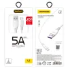 Dudao USB/ Type-C adat és gyorstöltőkábel 5A 1m fehér - 1. kép