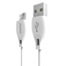 Dudao USB/  Micro USB adat és töltőkábel 2.1A 1m fehér