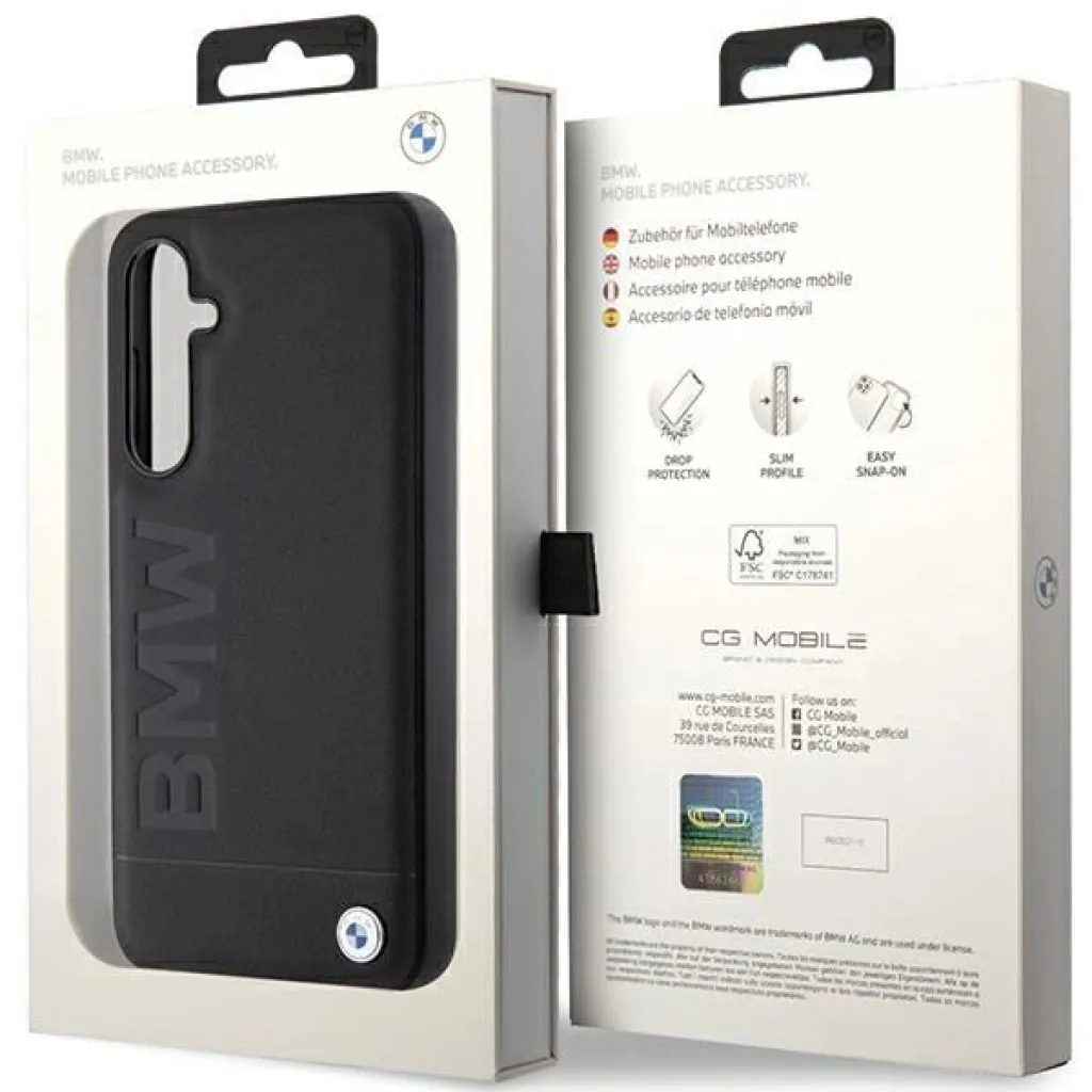 BMW BMHCS23FESLLBK S23 FE S711 fekete/fekete bőr Hot Stamp tok - 7