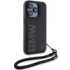 BMW Signature Leather Wordmark Cord iPhone 15 Pro tok - fekete - 1. kép