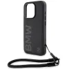 BMW Signature Leather Wordmark Cord iPhone 15 Pro tok - fekete - 3. kép