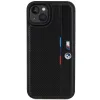 BMW Perforált Tricolor Line tok iPhone 15 Plus / 14 Plus - fekete - 1. kép