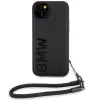 BMW Signature Leather Wordmark Cord tok iPhone 15 Plus / 14 Plus - fekete - 0. kép