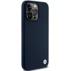 BMW Szilikon Fém Logó tok iPhone 15 Pro Max - sötétkék - 2. kép