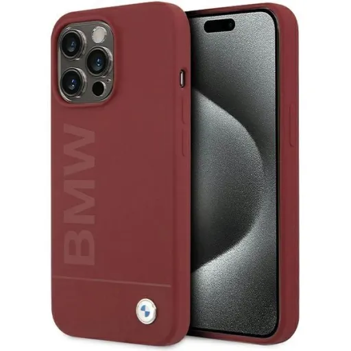 BMW Szilikon Big Logo MagSafe tok iPhone 15 Pro Max - piros