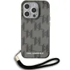 Karl Lagerfeld IML Mono KL Pattern & Cord tok iPhone 15 Pro - fekete - 0. kép