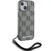 Karl Lagerfeld IML Mono KL Pattern & Cord tok iPhone 15 - fekete - 1. kép