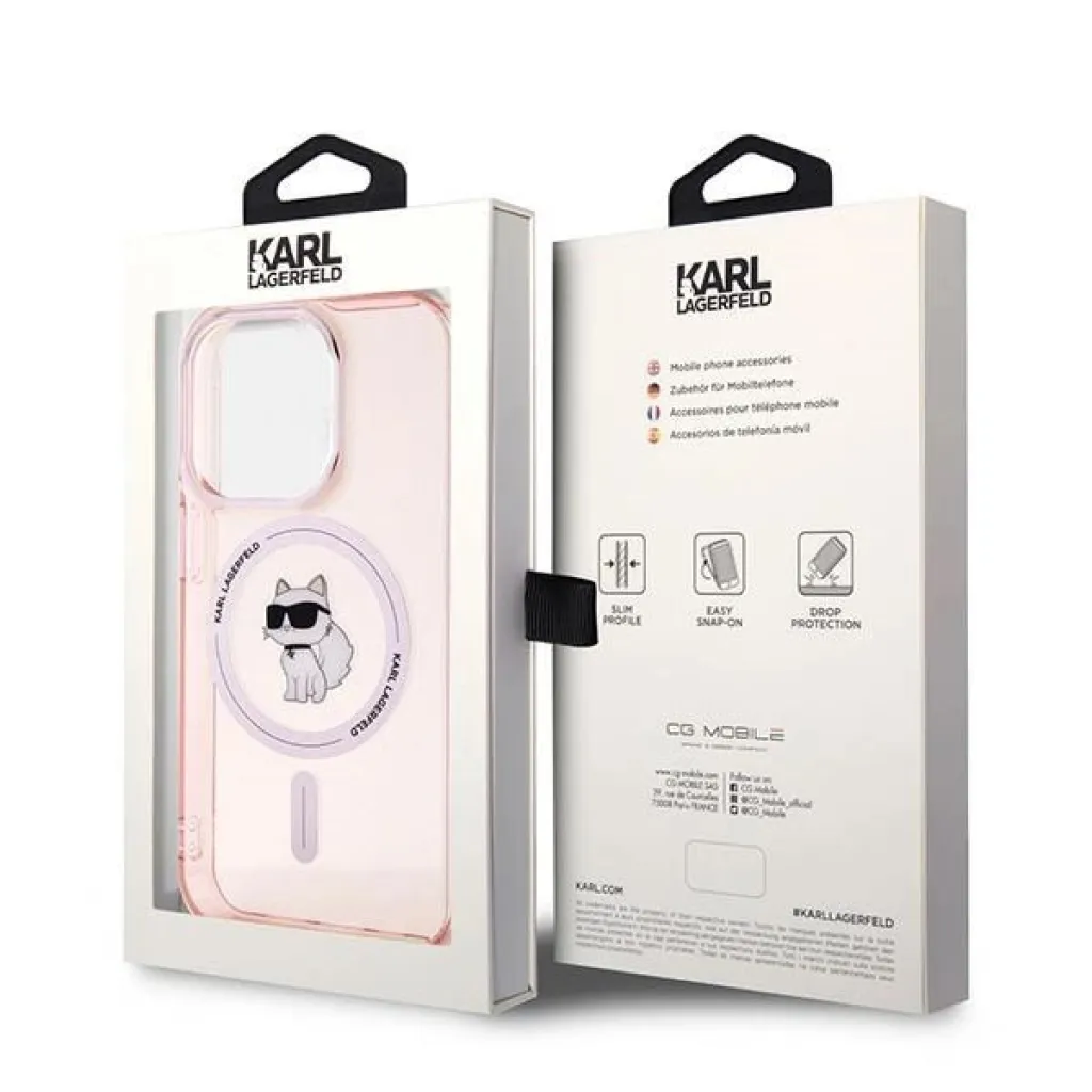 Karl Lagerfeld IML Choupette MagSafe tok iPhone 14 Pro Max - rózsaszín - 8