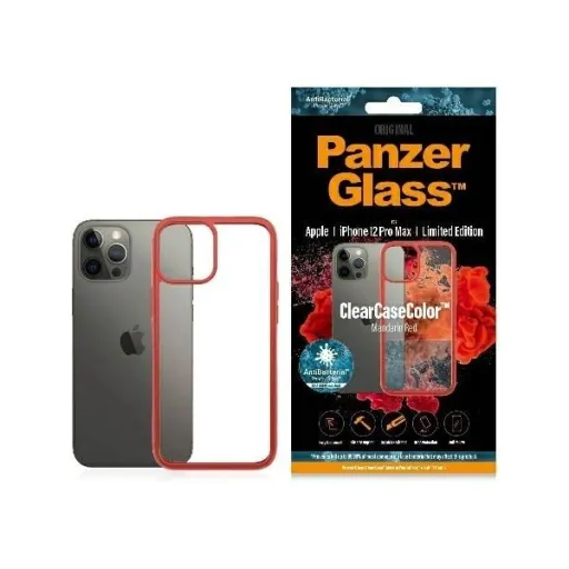 PanzerGlass ClearCase tok iPhone 12 Pro Max - átlátszó és piros