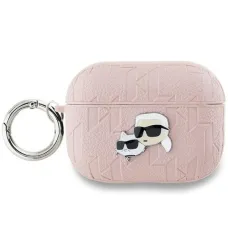 Karl Lagerfeld Monogram Karl & Choupette Fej fliptok AirPods Pro 2 - rózsaszín