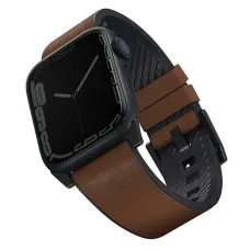 Uniq Straden Leather Hybrid Szíj Apple Watch 1/2/3/4/5/6/7/8/SE/SE2/Ultra 42/44/45/49mm - barna