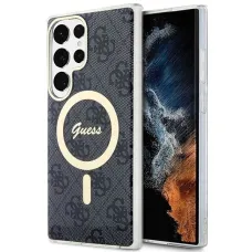 Guess GUHMS23LH4STK S23 Ultra S918 fekete/fekete kemény tok 4G MagSafe