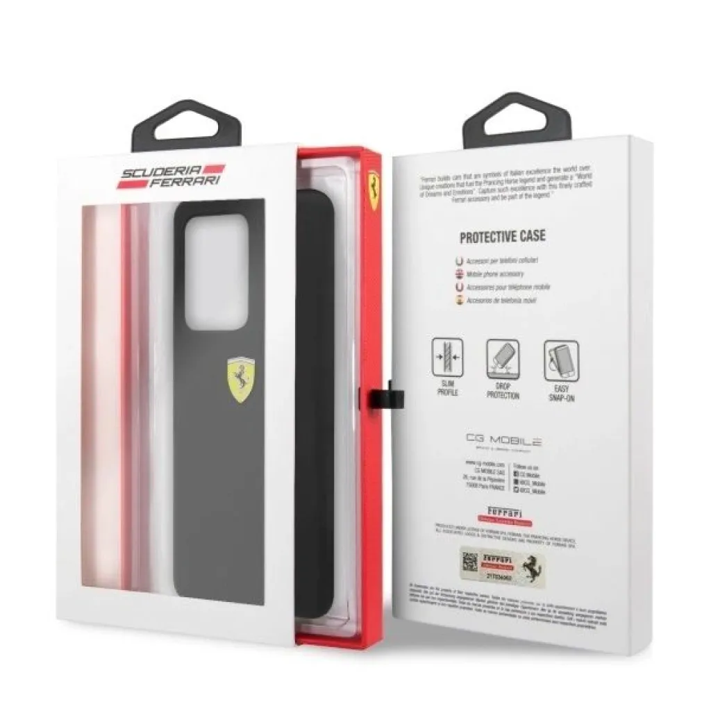 Ferrari Hardcase FESSIHCS69BK S20 Ultra G988 fekete/fekete szilikon tok - 7
