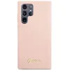 Guess GUHCS23LLSLMGPP S23 Ultra S918 pink/pink hardcase Silicone Script Metal Logo tok - 1. kép