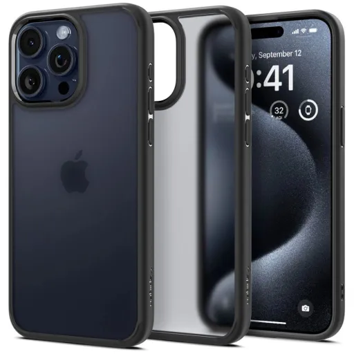 Spigen ULTRA HYBRID IPHONE 15 PRO FROST BLACK tok