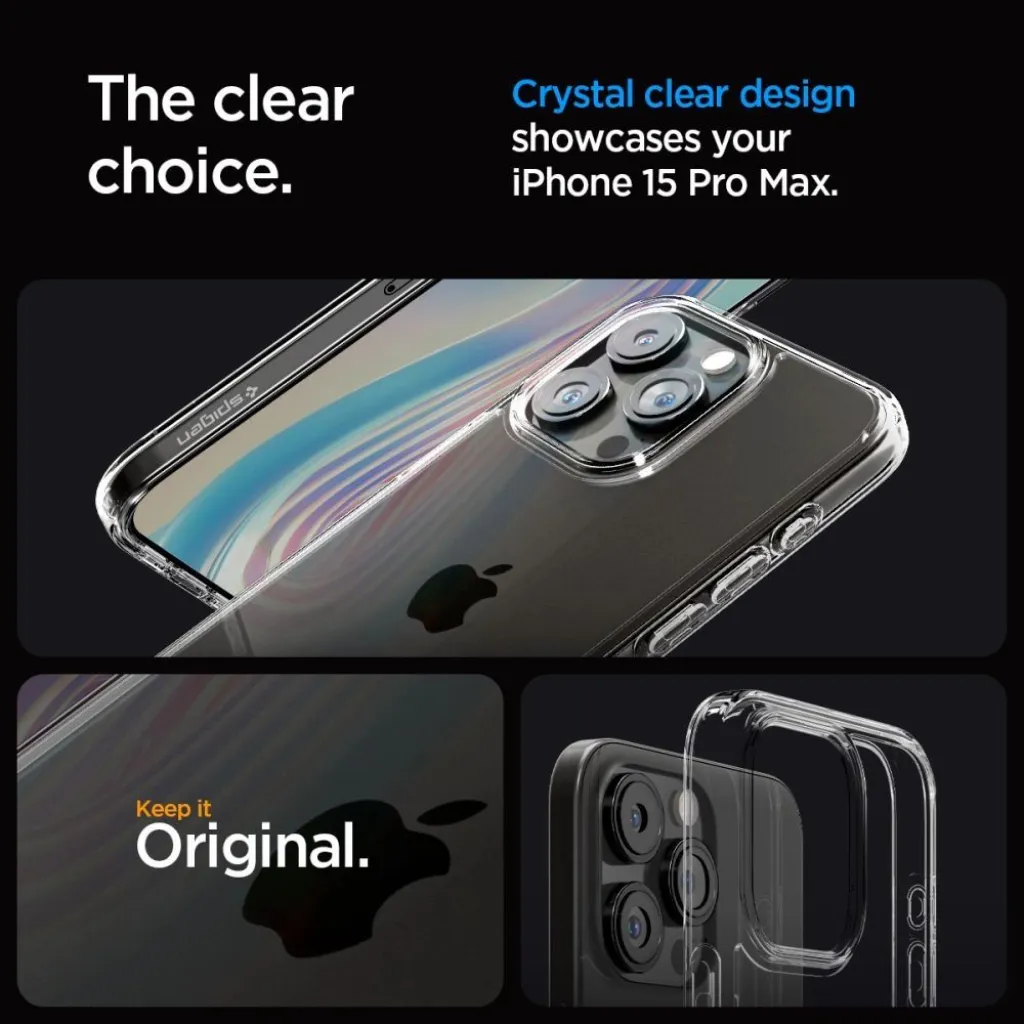  iPhone 15 Pro Max Átlátszó Spigen Ultra Hybrid tok - 11