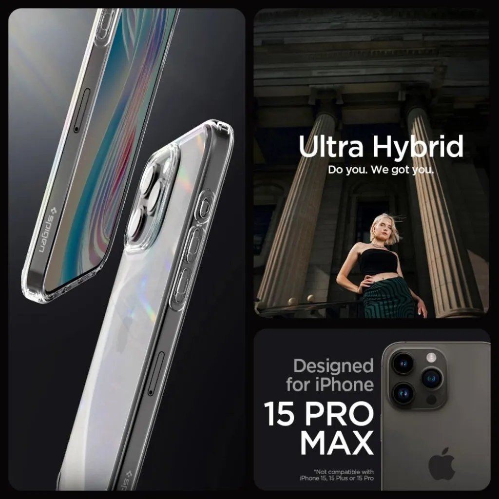  iPhone 15 Pro Max Átlátszó Spigen Ultra Hybrid tok - 10