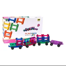 Mágneses csempék 3D vonat Playmags 155 - 20 darabos készlet