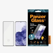 PanzerGlass E2E Microfracture antibakteriális üveg Samsung Galaxy S21 Ultra - fekete kerettel, üvegfólia