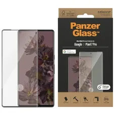 PanzerGlass Ultra-Wide Fit Antibakteriális Edzett Üveg Google Pixel 7 Pro-hoz - Fekete Keret Üvegfólia