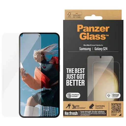 PanzerGlass Ultra-Wide Fit edzett üveg applikátorral Samsung Galaxy S24-hez üvegfólia