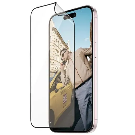 PanzerGlass Matrix Ultra-Wide-Fit hibrid üvegfólia iPhone 15-höz pozicionálóval