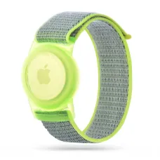 Tech-Protect Nylon Gyerekeknek szánt Apple AirTag Szíj - Lime