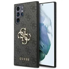 Guess GUHCS22L4GMGGR S908 S22 Ultra szürke kemény tok 4G Big Metal Logo