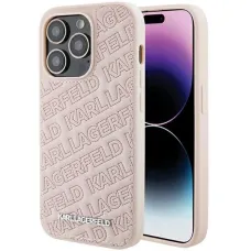  iPhone 15 Pro Karl Lagerfeld steppelt K mintás tok - rózsaszín