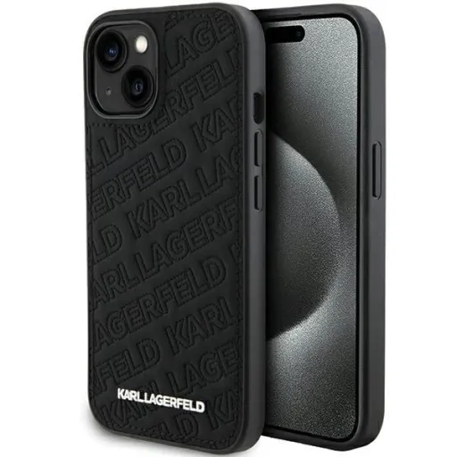 Karl Lagerfeld Quilted K Pattern tok iPhone 15 Plus / 14 Plus - fekete