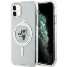 Karl Lagerfeld KLHMN61HGKCNOT telefontok iPhone 11 - áttetsző hardcase Karl&Choupette Glitter MagSafe