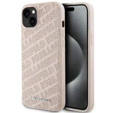 Karl Lagerfeld Quilted K Pattern tok iPhone 15-höz - rózsaszín