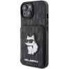 Karl Lagerfeld Saffiano Kártyatartó és Állvány Monogram Choupette iPhone 15 tok - fekete - 0. kép