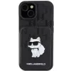 Karl Lagerfeld Saffiano Kártyatartó és Állvány Monogram Choupette iPhone 15 tok - fekete - 1. kép