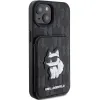 Karl Lagerfeld Saffiano Kártyatartó és Állvány Monogram Choupette iPhone 15 tok - fekete - 2. kép