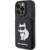 Karl Lagerfeld Saffiano Cardslots és Állványos Monogram Choupette tok iPhone 15 Pro Max - Fekete - 0. kép