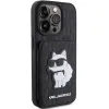 Karl Lagerfeld Saffiano Cardslots és Állványos Monogram Choupette tok iPhone 15 Pro Max - Fekete - 2. kép