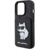 Karl Lagerfeld Saffiano Cardslots és Állványos Monogram Choupette tok iPhone 15 Pro Max - Fekete - 4. kép