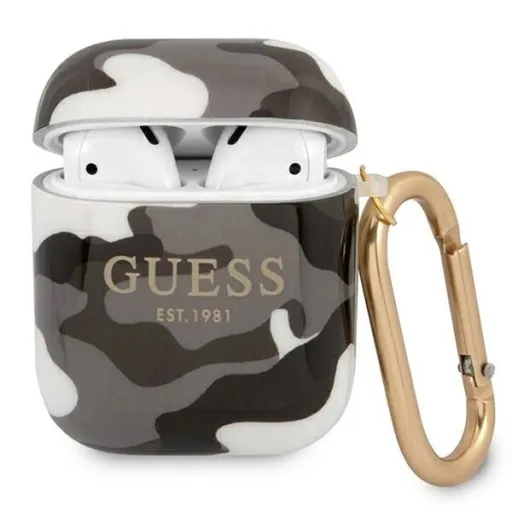 Guess GUA2UCAMG AirPods tok fekete/fekete Camo Kollekció