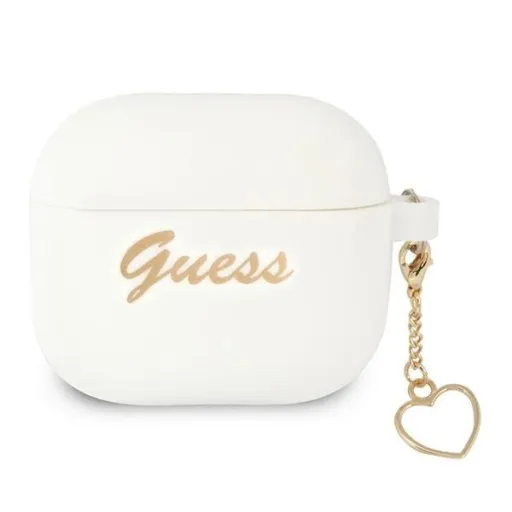 Guess GUA3LSCHSH AirPods 3 tok fehér/fehér Szilikon Charm Heart Kollekció