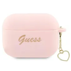 Guess GUAP2LSCHSP AirPods Pro 2 tok rózsaszín/rózsaszín Szilikon Charm Heart Kollekció