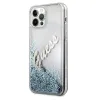 Guess GUHCP12LGLVSBL iPhone 12 Pro Max 6.7" blue/blue hardcase Glitter Vintage Script - 0. kép